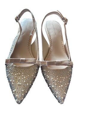 Charter Club Champagne Crystal & Pearl kitten heels new without tags